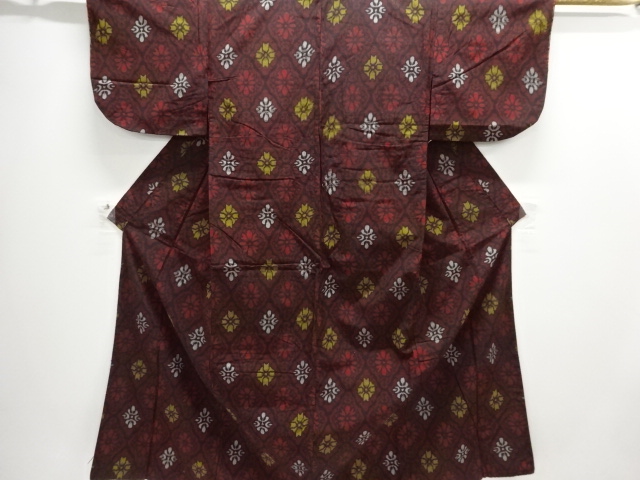 JAPANESE KIMONO / ANTIQUE KIMONO / TAISHO ROMAN STYLE / WOVEN FLOWER ARABESQUE